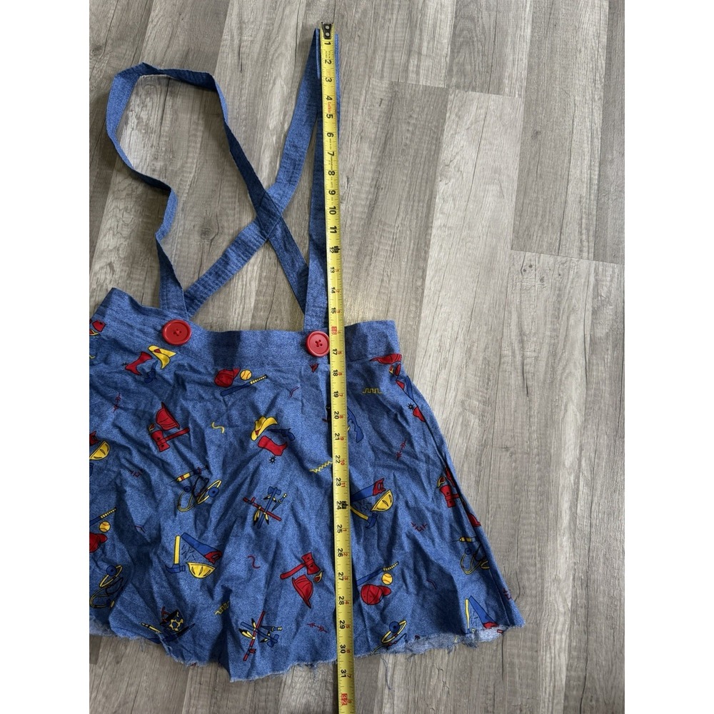 Spirit Halloween Chucky Costume skirt womens Medium 30" waist suspenders blue - Picture 11 of 16